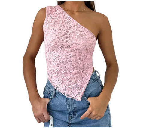 Lace & Allure Asymmetrical Top
